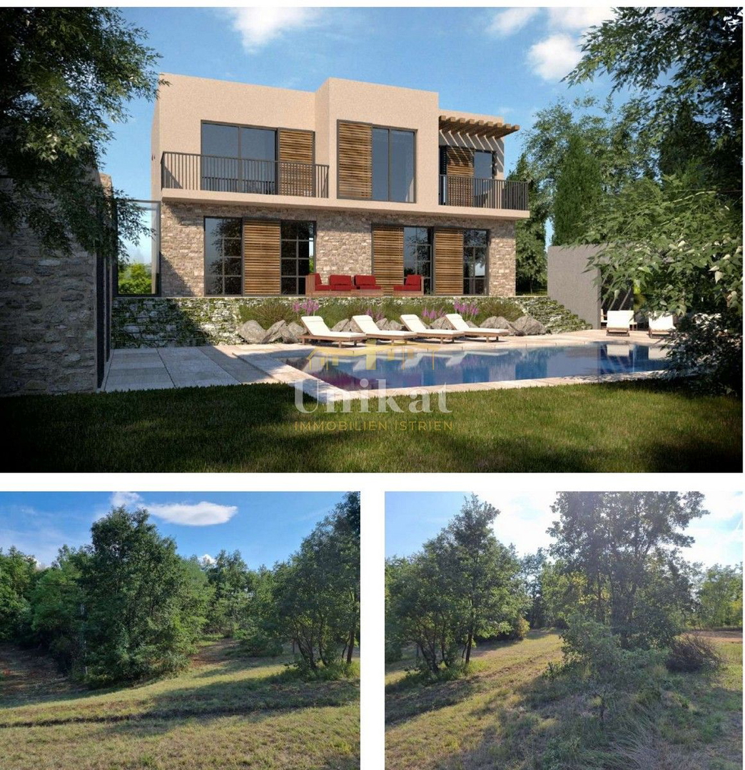 Vila s bazenom, obdana z naravo